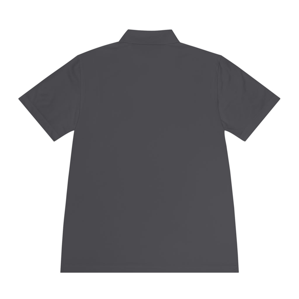 Men's Polo Shirt - Subtle Black Cross Chest Logo, Sport Casual