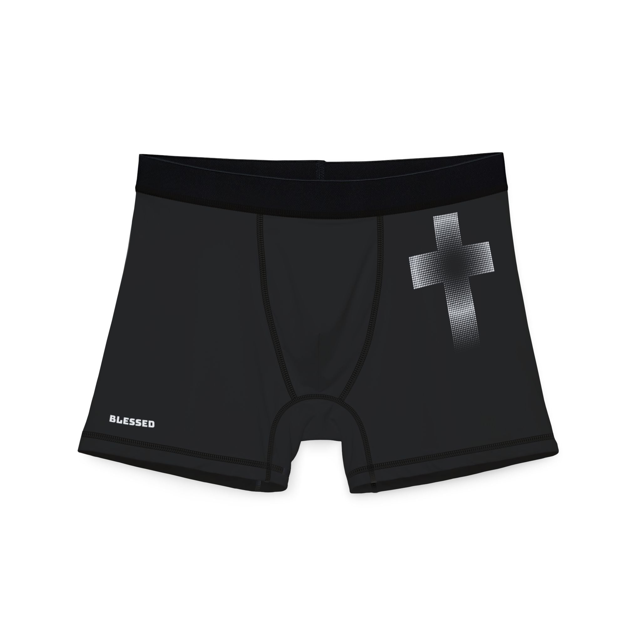 Men's Boxer Briefs - Blessed Black Cross Design