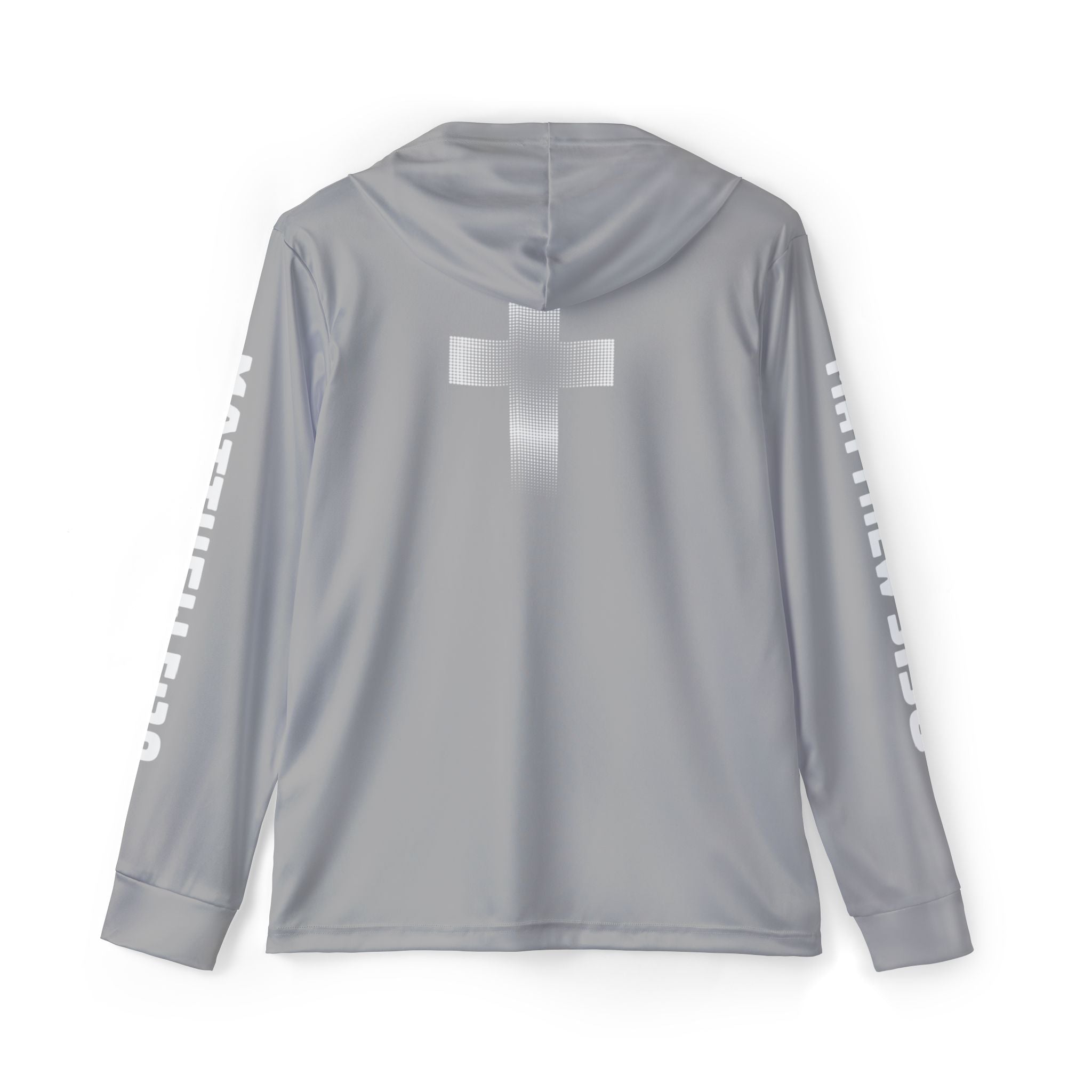 Men's Sports Warmup Hoodie (Light Gray) - Matthew 5:30