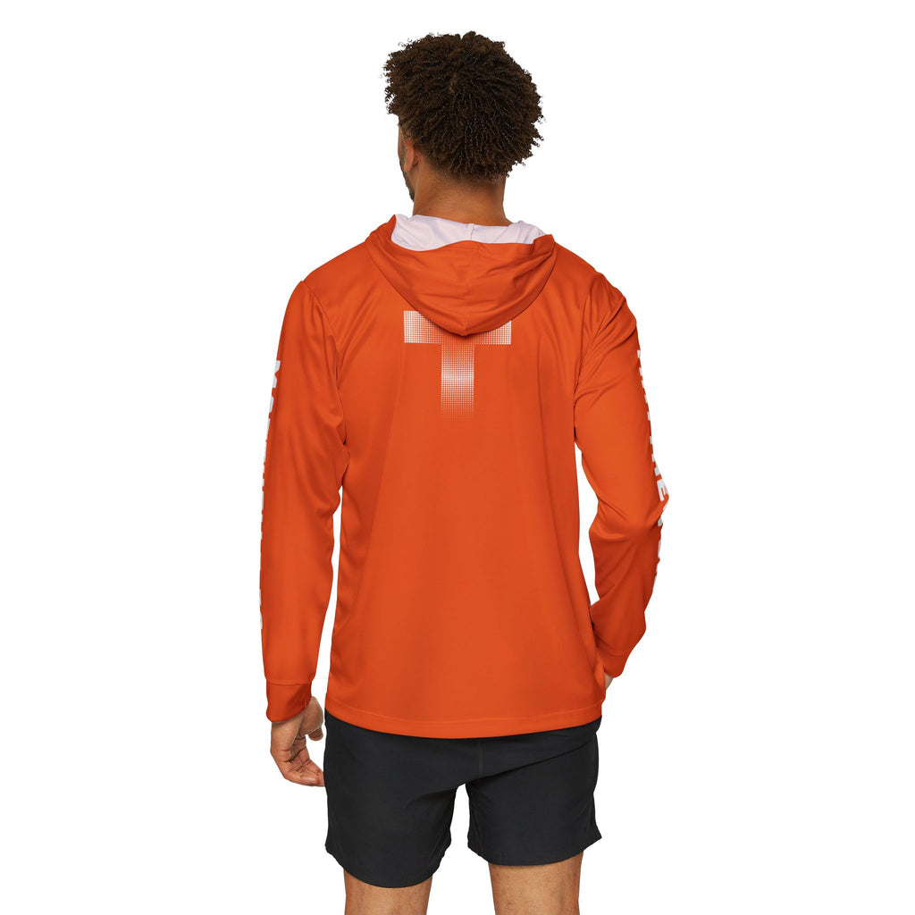 Men's Sports Warmup Hoodie (Orange) - Matthew 5:30