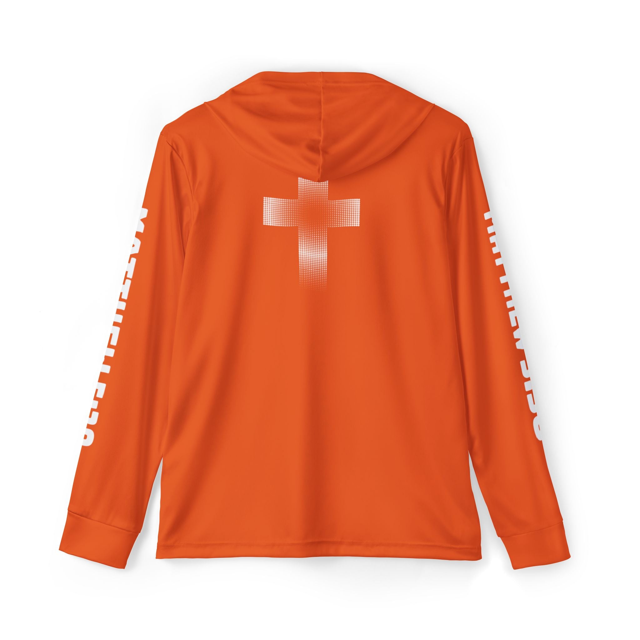 Men's Sports Warmup Hoodie (Orange) - Matthew 5:30
