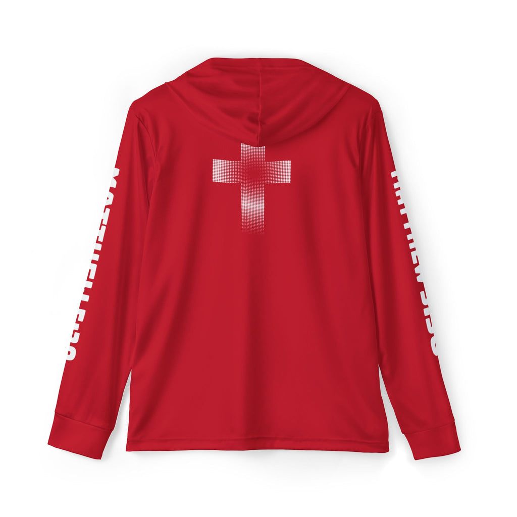 Men's Sports Warmup Hoodie (Red) - Matthew 5:30