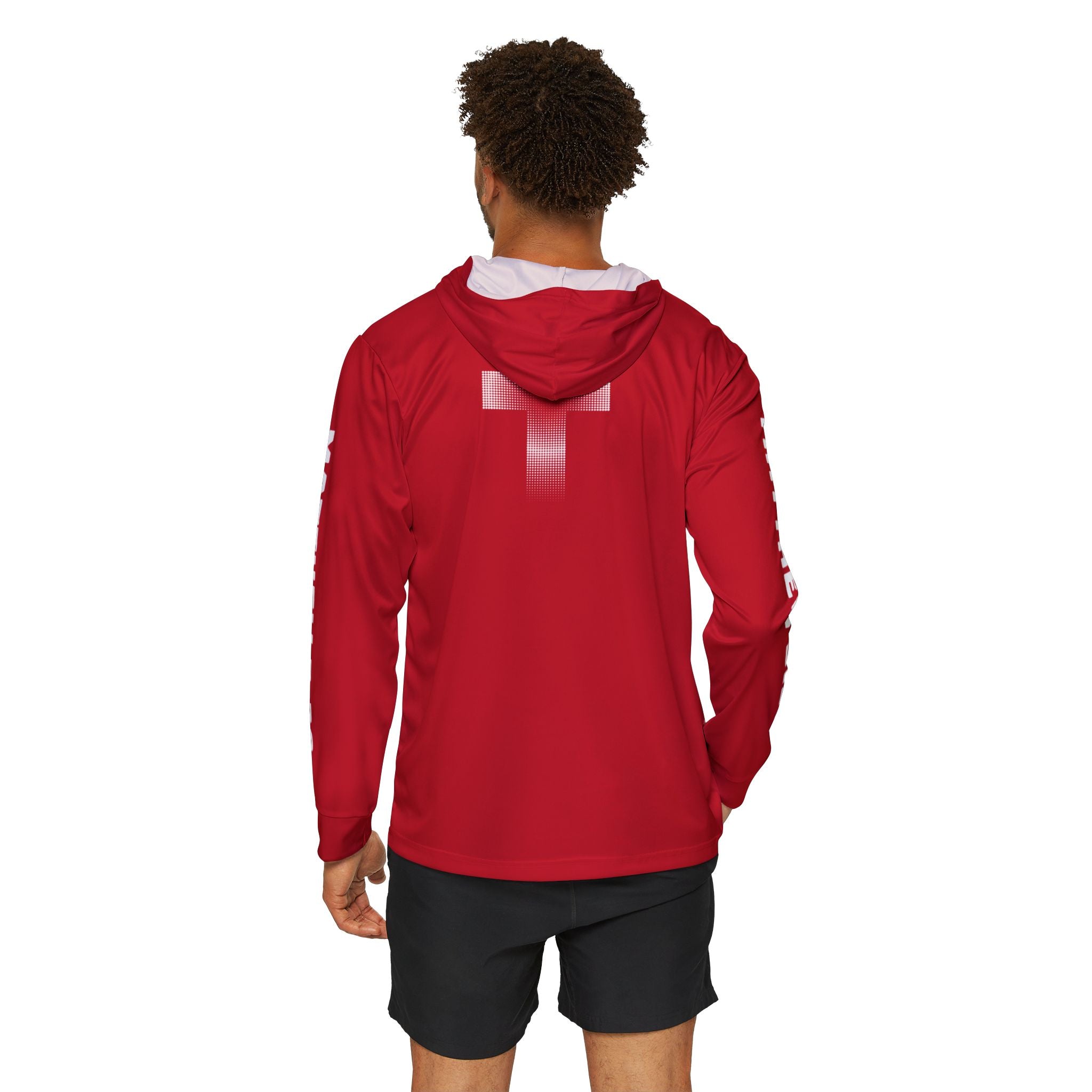 Men's Sports Warmup Hoodie (Red) - Matthew 5:30