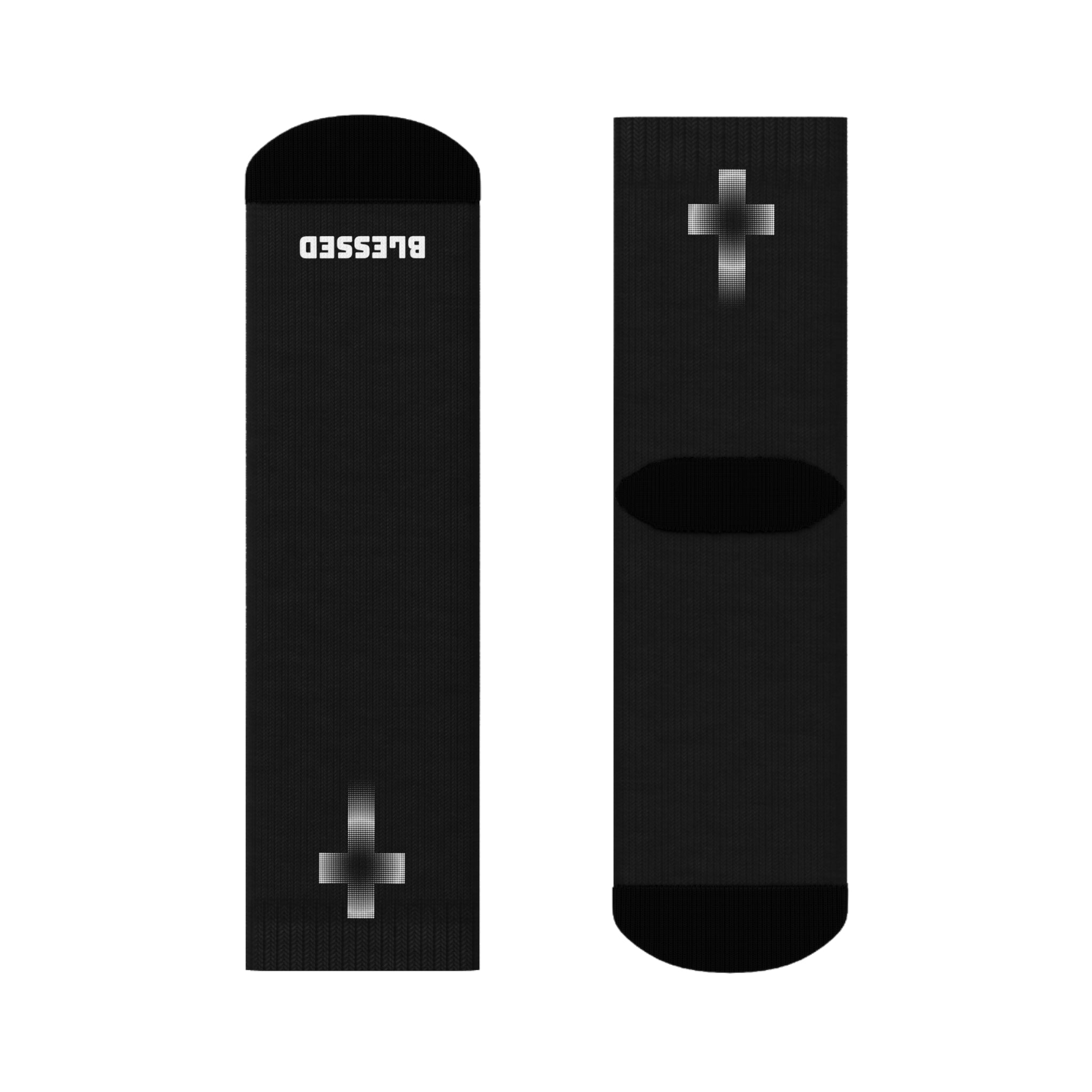 Blessed Cross Christian Faith Socks (Black)