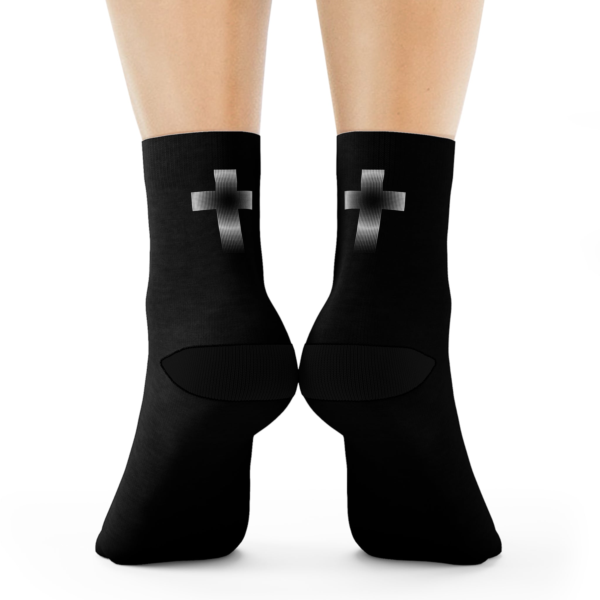 Blessed Cross Christian Faith Socks (Black)