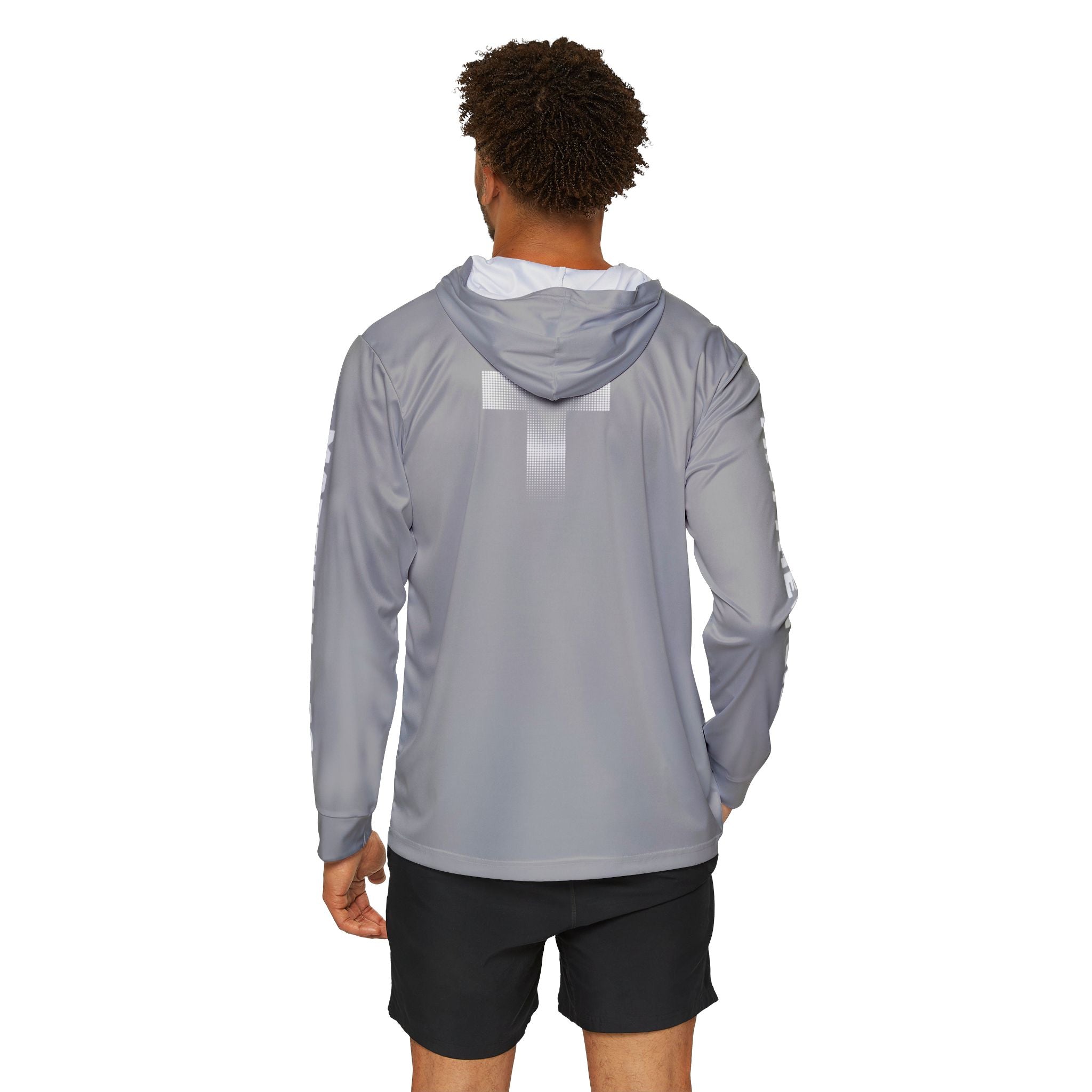 Men's Sports Warmup Hoodie (Light Gray) - Matthew 5:30
