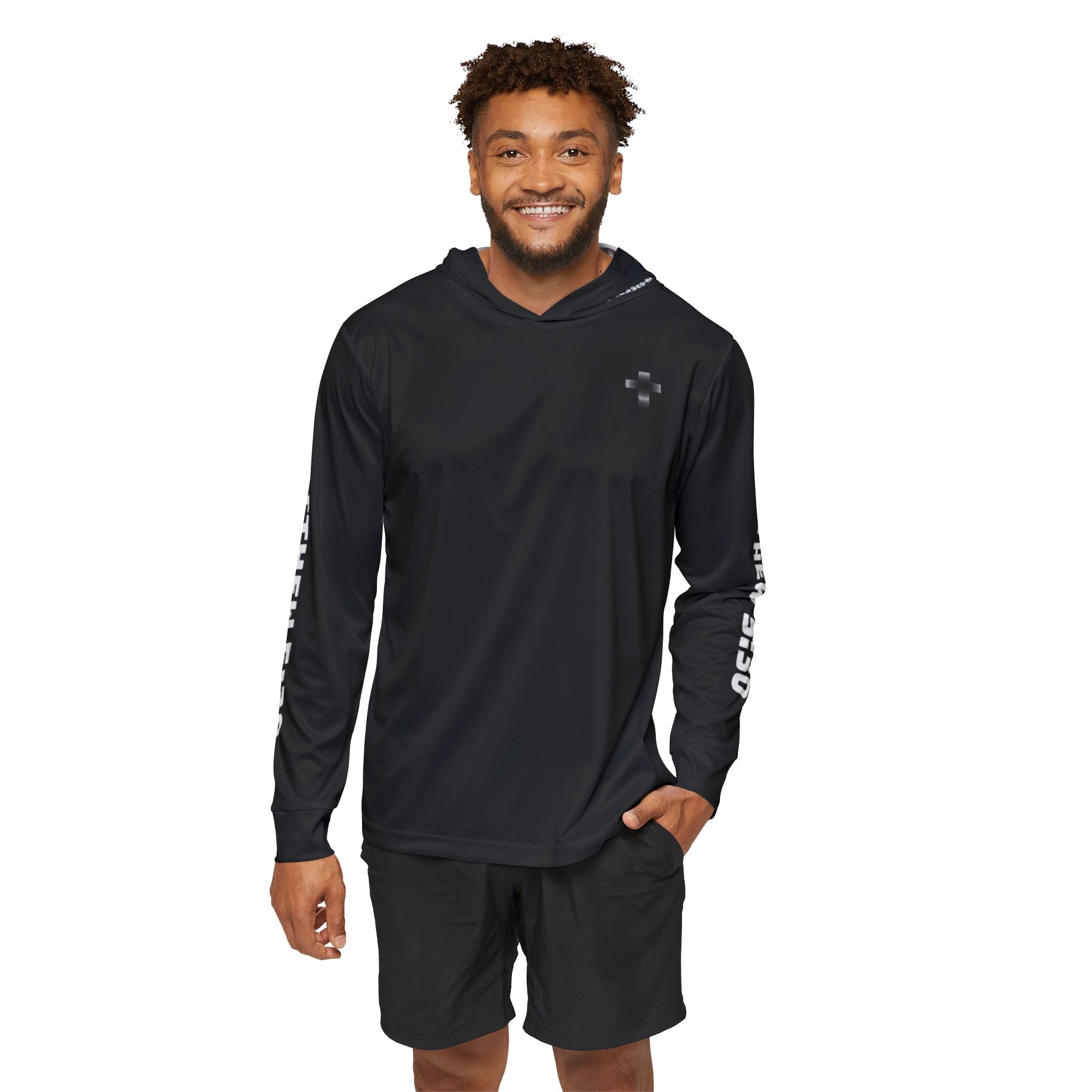 Men's Sports Warmup Hoodie (Black) - Matthew 5:30