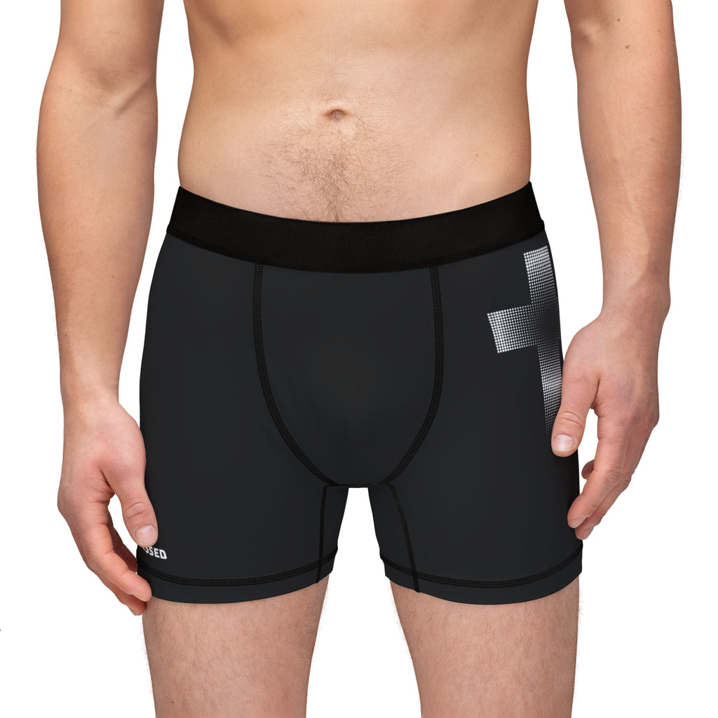 Men's Boxer Briefs - Blessed Black Cross Design